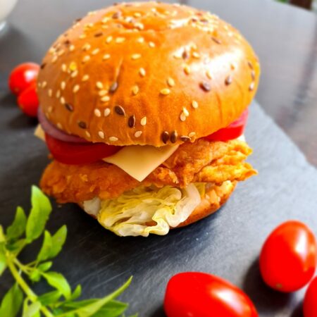 Crispy cheeseburger